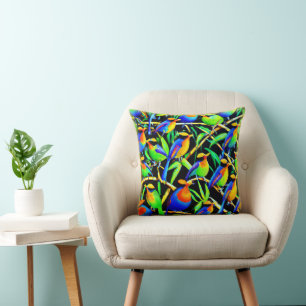 Birds On Tree Painting. Buy Now Cushion