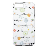 Birds on Vines with Flowers