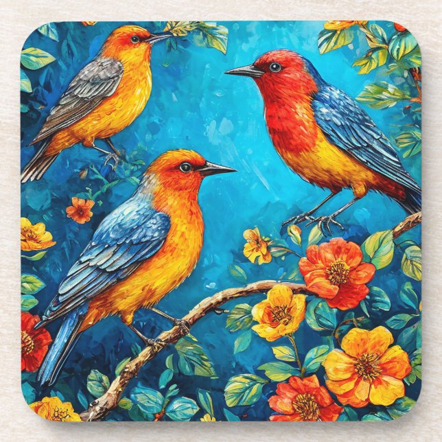 Birds ornament coaster (Front)