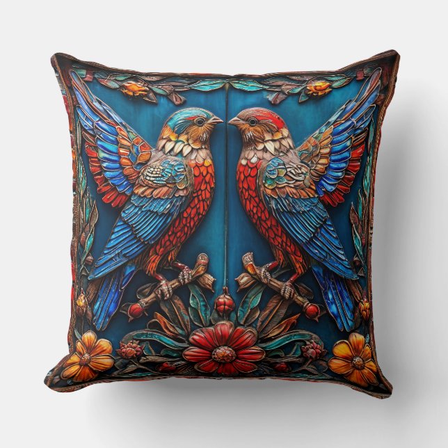 Birds ornament cushion (Front)