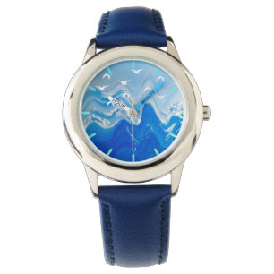 Birds over the Sea Waves Watch