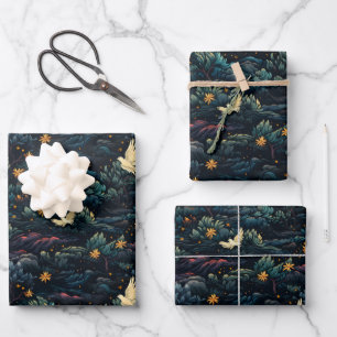 Birds Over The Trees Wrapping Paper Sheet