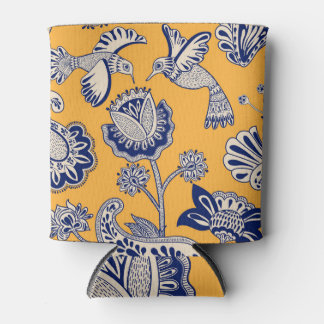 Birds Paisley Flowers Vintage Pattern Can Cooler