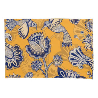 Birds Paisley Flowers Vintage Pattern Pillowcase