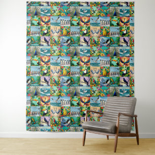 Birds Patchwork Pattern Tapestry