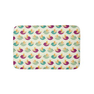 Birds pattern bath mat