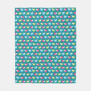 Birds pattern Blue Fleece Blanket