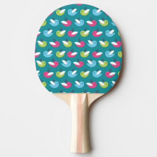 Birds pattern Blue Ping Pong Paddle