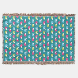 Birds pattern Blue Throw Blanket