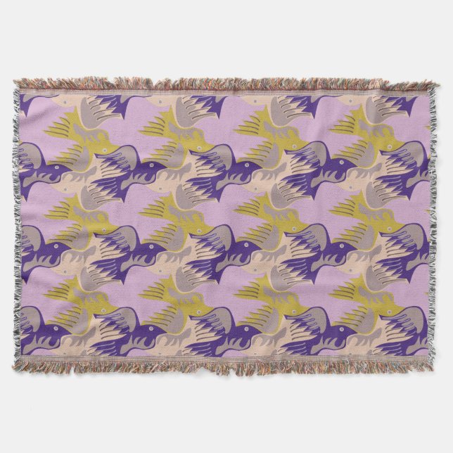 Birds Pattern Tesselation Choose colour T Blanket  (Front)