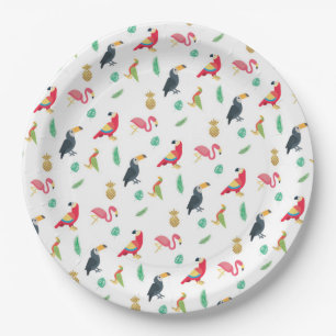 Birds & Pineapple Paper Party Plates