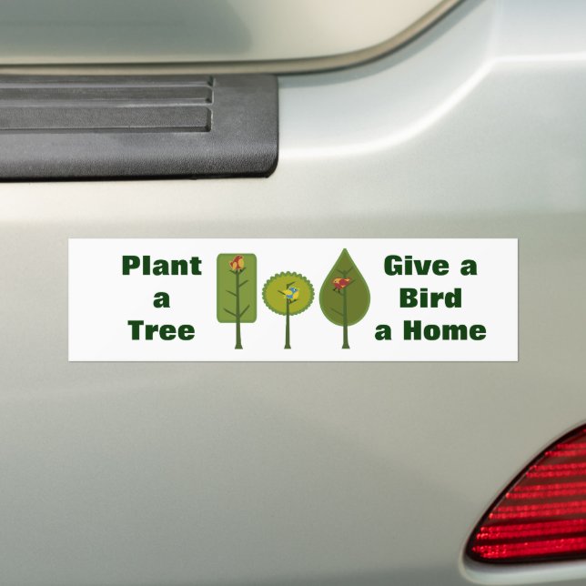Birds Plant a Tree Bumper Sticker (On Car)