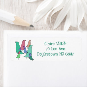 Birds  return address label