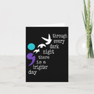 Birds Semicolon Gift Suicide Prevention Awareness Card