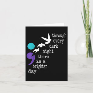 Birds Semicolon Gift Suicide Prevention Awareness Card