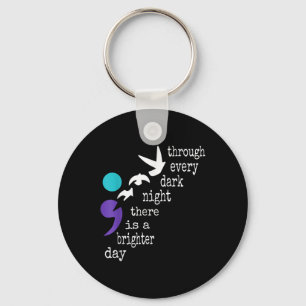 Birds Semicolon Gift Suicide Prevention Awareness Key Ring