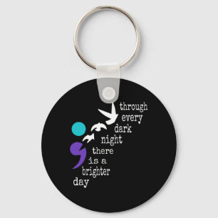 Birds Semicolon Gift Suicide Prevention Awareness Key Ring