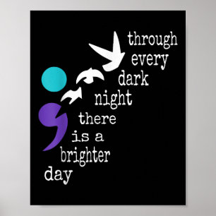 Birds Semicolon Gift Suicide Prevention Awareness  Poster