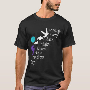 Birds Semicolon Gift Suicide Prevention Awareness  T-Shirt