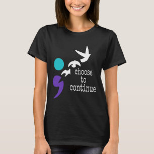 Birds Semicolon Gift Suicide Prevention Awareness  T-Shirt