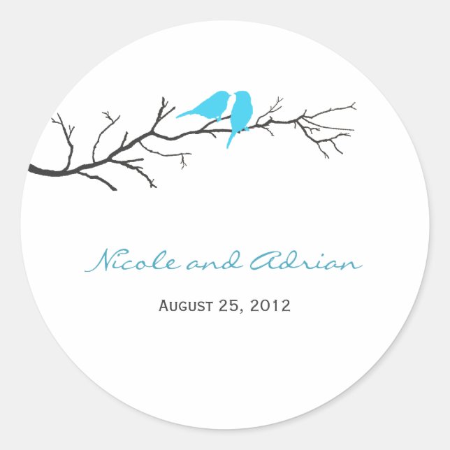 Birds Silhouettes Favour Stickers or Envelope Seal (Front)