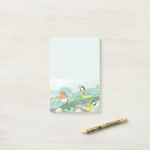 Birds Singing on a Blossoming Tree Branch Post-it Notes