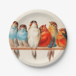 Birds Sitting Pretty and Calm Paper Plate