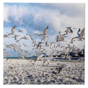 Birds soaring  ceramic tile