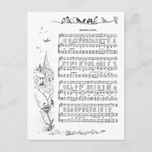 Birds, Spring and Easter Song Holiday Postcard