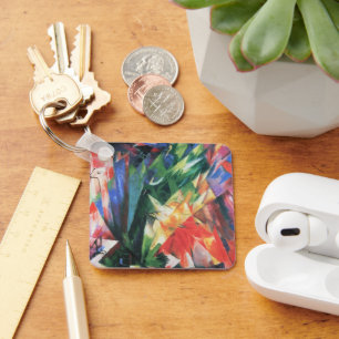 Birds (Vogel) by Franz Marc, Vintage Cubism Art Key Ring