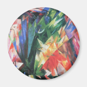 Birds (Vogel) by Franz Marc, Vintage Cubism Art Magnet