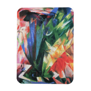 Birds (Vogel) by Franz Marc, Vintage Cubism Art Magnet