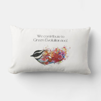 Birds: We contribute to green evolution too. Lumbar Cushion