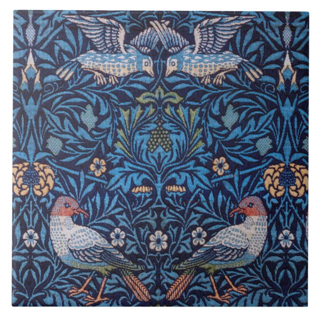 Birds, William Morris Ceramic Tile (Front)