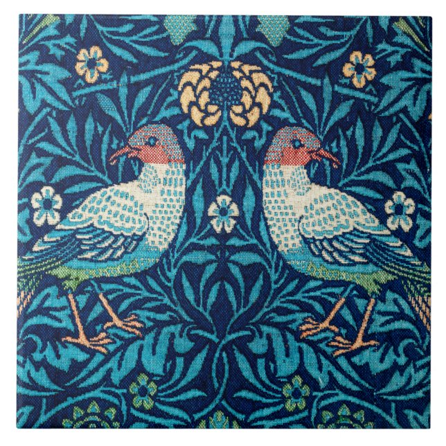 Birds, William Morris Ceramic Tile (Front)