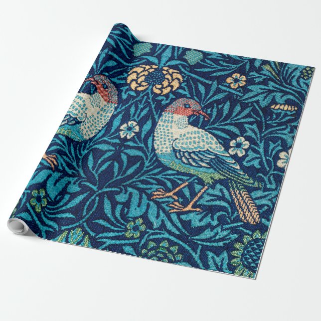 Birds, William Morris Wrapping Paper (Unrolled)