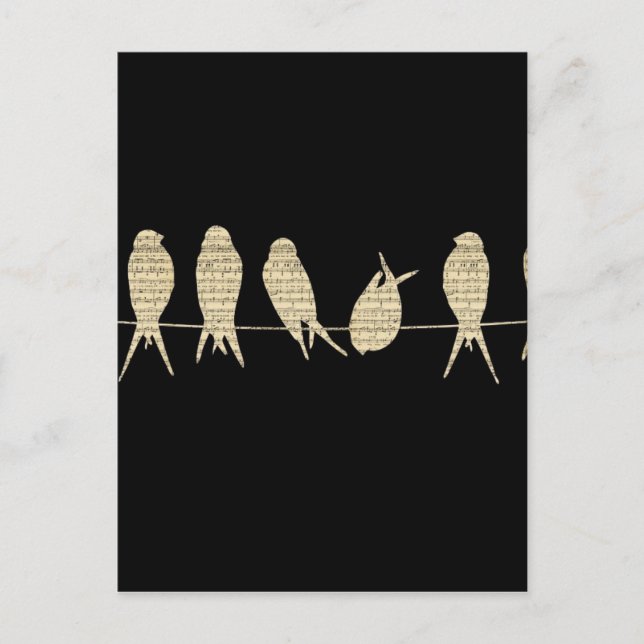 birds-wire-musical-notes.jpg postcard (Front)