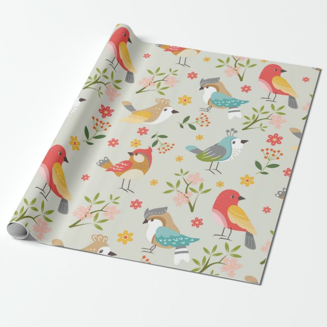 Birds  wrapping paper (Unrolled)