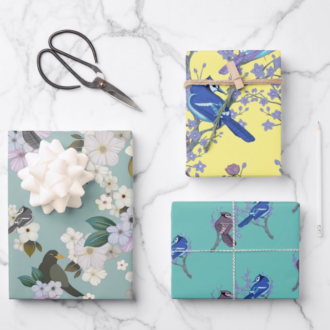Birds  wrapping paper sheet (Front)
