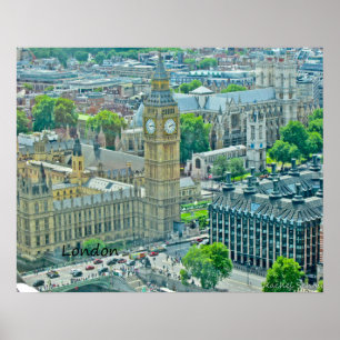 Birdseye View of London Poster