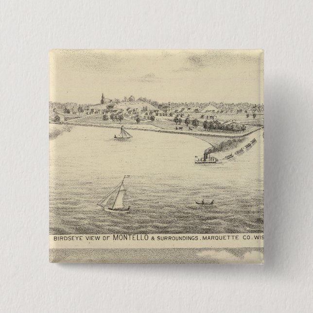 Birdseye view of Montello 15 Cm Square Badge (Front)