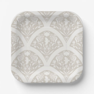 Birdsong Garden in Cream Paper Plate