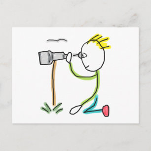 Birdwatching Stickman Postcard