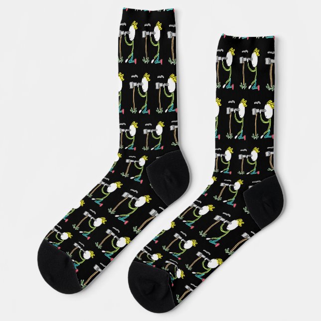 Birdwatching Stickman Socks (Left)