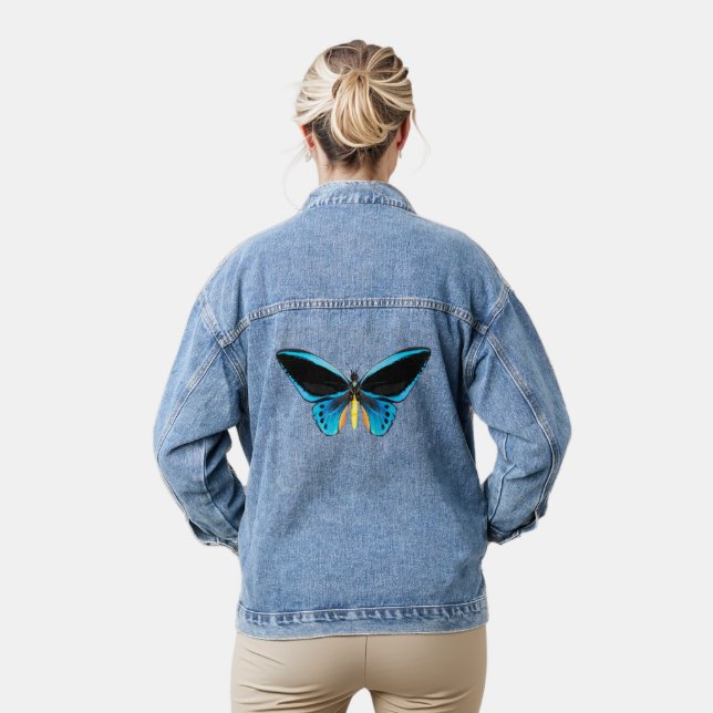 Birdwing Butterfly Denim Jacket (Model)