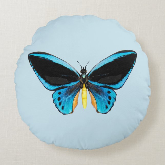 Birdwing Butterfly Round Cushion (Front)