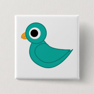 birdy 15 cm square badge