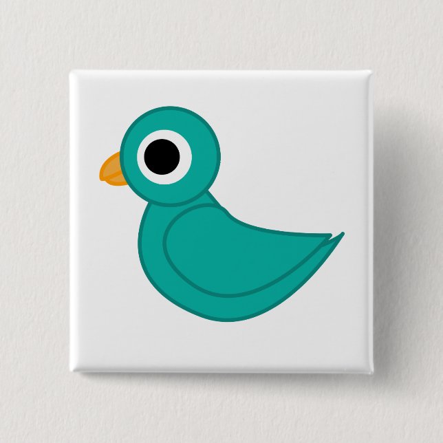 birdy   15 cm square badge (Front)