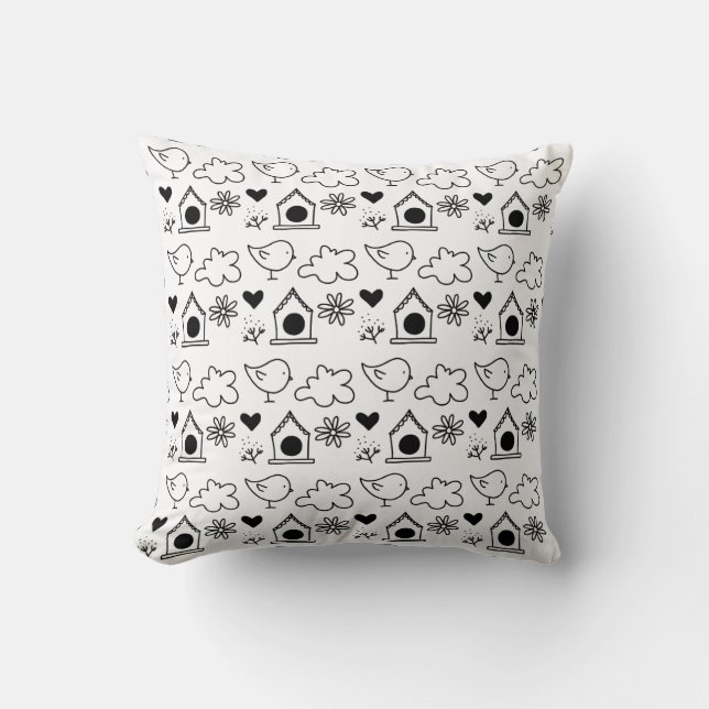 Birdy Elements Pattern Cushion (Front)