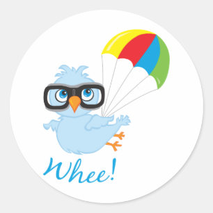 Birdy Parachute Classic Round Sticker